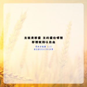 主就是那靈 主的靈在哪裡，那裡就得以自由